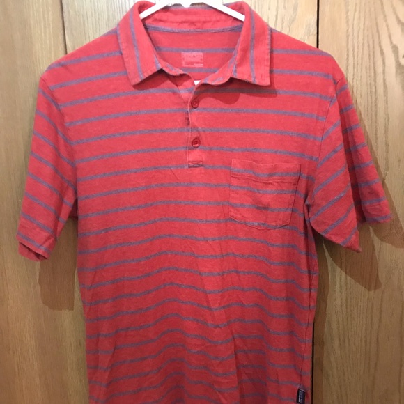Patagonia Other - Red Striped Patagonia Short Sleeve Polo